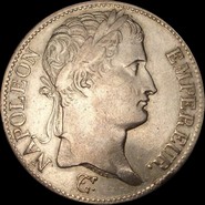 5 francs Napoléon Empereur tête laurée République Français avers